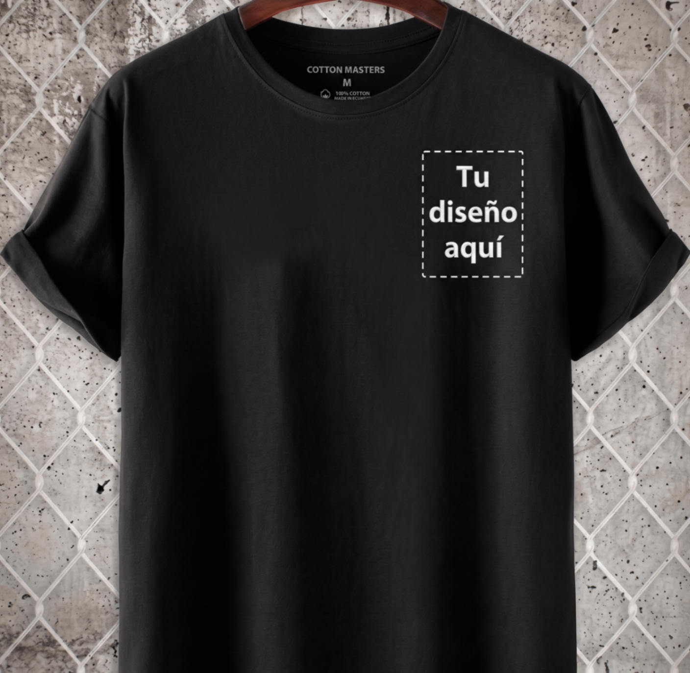 Playera promocional negra, vista frontal